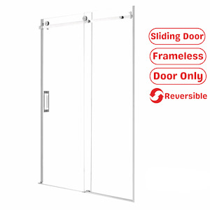 Showers: 1100MM FRAMELESS SLIDING SHOWER DOOR GLASS- CHROME