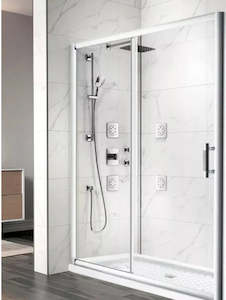 900X1200X900MM ALCOVE SHOWER ENCLOSURE WITH SLIDING DOOR - CHROME