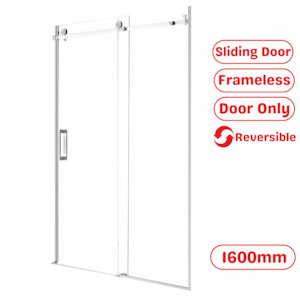 1600MM FRAMELESS SLIDING DOOR SHOWER GLASS- CHROME