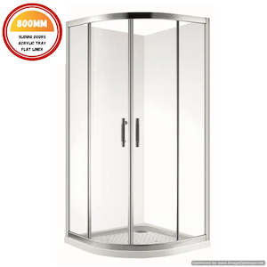 Shower Enclosure Kit: 800X800MM ROUND SHOWER ENCLOSURE KIT - CHROME
