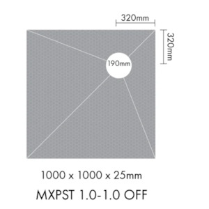 MARMOX READY TO TILE - OVER SHOWER BASE 1000X1000MM - OFFSET DRAIN