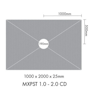 MARMOX READY TO TILE - OVER SHOWER BASE 1000x2000MM - CENTRE DRAIN