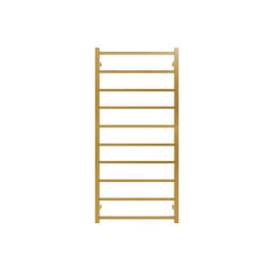 Heated Towel Rails: TRANQUILLITY JERSEY 10 BAR SQUARE HEATED TOWEL WARMER 1340H*620W*120D - BRUSHED BRASS