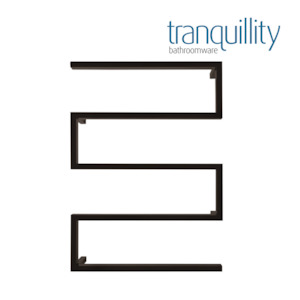 TRANQUILITY JAGUAR S 5 BAR SQUARE HEATED TOWEL RAIL PSS BLACK