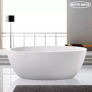 Baths: 1700MM PILATO OVAL FREESTANDING BATH - MATTE WHITE (ONLINE ONLY)