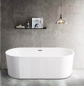 Baths: 1700MM ROSE FLUTED V-GROOVE FREESTANDING BATH (ONLINE ONLY)