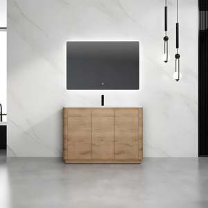 1200MM BROOK CURVED FLOORSTANDING VANITY | HONEY OAK