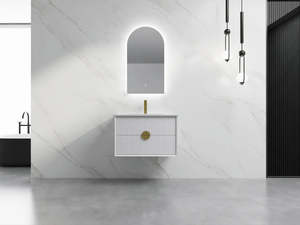 ELVA FLUTED WALL HUNG VANITY 750MM - WHITE