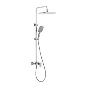 SQUARE 4 IN 1 SHOWER STATION WITH EXTERNAL MIXER - BRUSHED NICKEL
