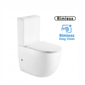 Toilet Suites: MERCIO BOXRIM GLOSS WHITE BACK TO WALL TOILET SUITE 620x380x825mm