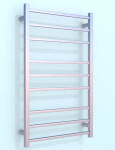 9 BAR SQUARE HEATED TOWEL RAIL 1000H*600W DN- CHROME