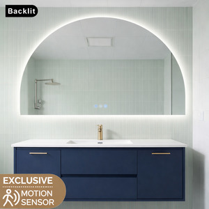 Mirrors And Mirror Cabinets: 1200x850MM ARCHED BACKLIT LED MIRROR WITH MOTION SENSOR | DEFOGGER | 3 COLOURS LIGHTS