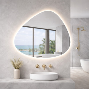 Mirrors And Mirror Cabinets: 900X700MM ASYMMETRICAL BACKLIT LED BATHROOM MIRROR WITH DEMISTER