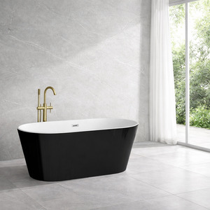 1500MM OVAL FREESTANDING BATH - BLACK (ONLINE ONLY)