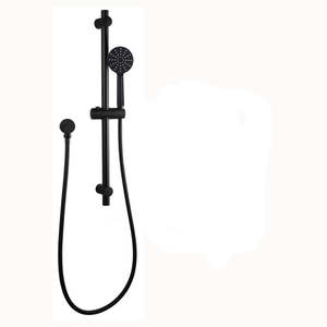 ROUND SLIDE SHOWER WITH 3 FUNCTION HAND SHOWER- MATTE BLACK