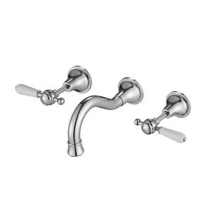 Basin Mixers: BORDEAUX TRADITIONAL WALL MOUNTED BASIN / BATH SET | CERAMIC LEVER - 4 FINISHES