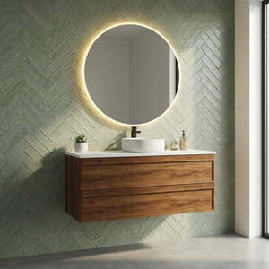 ASPEN WALNUT WALL HUNG VANITY 1200MM SINGLE | 2 DRAWERS, PLYWOOD FLOATING VANITY NZ