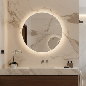 750MM BACK-LIT LED ROUND LED MIRROR| DEMISTER | 3 COLOUR LIGHTS