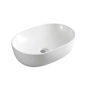 Basins: OVAL COUNTERTOP CERAMIC BASIN DN | GLOSS WHITE | 485*350*140*MM