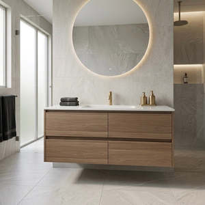 Vanities: ROSEWOOD WALL HUNG VANITY | 1200MM |SINGLE BASIN | PLYWOOD