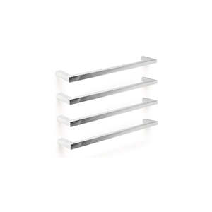 Products: TRANQUILLITY SQUARE SINGLE BAR HEATED TOWEL RAIL 450MM - BRUSHED STAINLESS