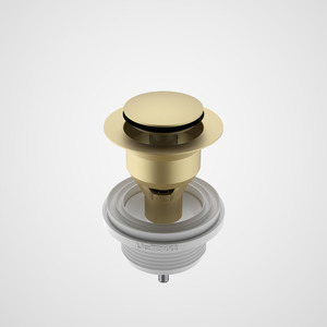 CAROMA BASIN POP UP DISC PLUG & WASTE LONG - BRUSHED BRASS
