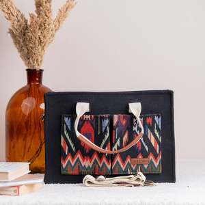Hand Bags: Tribal Weaves Canvas Tote Bag