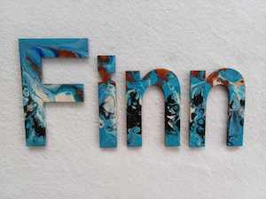 Door name: Finn - small letters suitable for a door.