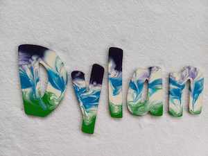 Door name: Dylan - small letters suitable for a door.