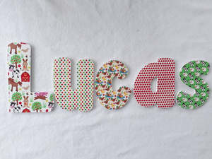 Made To Order Names 10cm High For The Uppercase Letters 6 Per Letter: Farmyard letters - Made to order - 10cm high for the uppercase letter with proportionate lowercase letters.