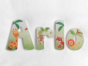 Made To Order Names 10cm High For The Uppercase Letters 6 Per Letter: Jungle/Safari letters - Made to order - 10cm high for the uppercase letter with proportionate lowercase letters.