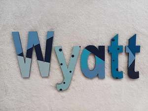Door name: Wyatt - small letters suitable for a door.