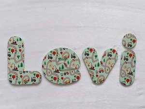 Made To Order Names 10cm High For The Uppercase Letters 6 Per Letter: Transport letters - Made to order - 10cm high for the uppercase letter with proportionate lowercase letters.