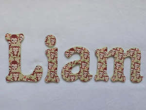 Made To Order Names 10cm High For The Uppercase Letters 6 Per Letter: Monkey letters - Made to order - 10cm high for the uppercase letter with proportionate lowercase letters.