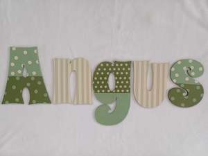 Made To Order Names 10cm High For The Uppercase Letters 6 Per Letter: Personalised Names - 10cm high for the uppercase letter - Angus design and colour.