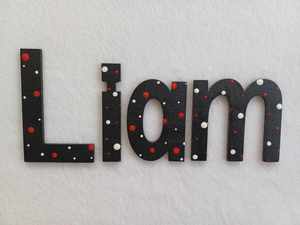 8 Names Suitable For Doors: Liam - small letters suitable for a door.