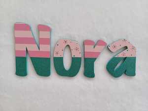 8 Names Suitable For Doors: Nora - small letters suitable for a door.
