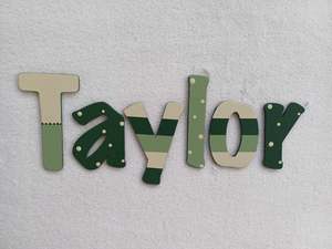 8 Names Suitable For Doors: Taylor - small letters suitable for a door.