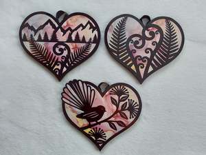 Set of 3 kiwiana wall decor hearts