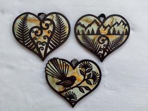 Set of 3 kiwiana wall decor hearts