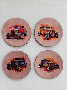 Coasters: Hotrod Rubber Coasters