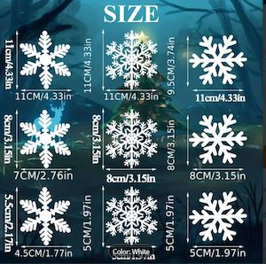 Christmas Decorations In Stock: Snowflakes 27 pieces  -Window Clings.