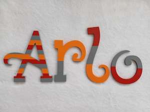 Personalised Names - 20cm high for the uppercase letter - Arlo design and colour.