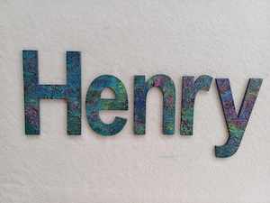 8 Names Suitable For Doors: Henry - small letters suitable for a door.