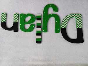 Personalised Names - 20cm high for the uppercase letter - Dylan design and colour.