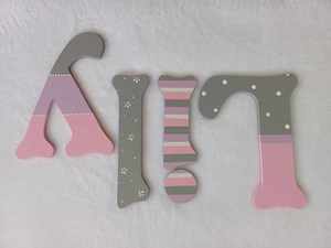 Personalised Names - 20cm high for the uppercase letter - Lily design and colour.