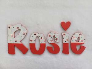 Rosie - small letters suitable for a door.