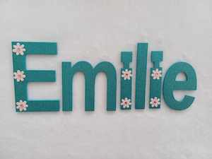 Emilie - small letters suitable for a door.