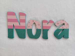 Nora - small letters suitable for a door.