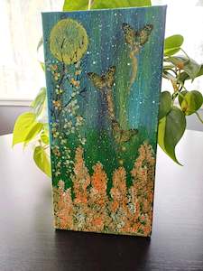 Canvas Art: Orange Clusters - Acrylic painting.